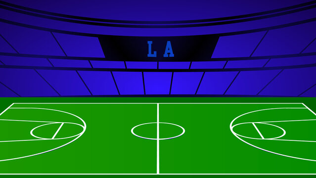 LA Basketball City Name and Ground Field with Colorful Background , Vector Illustration Abstract image