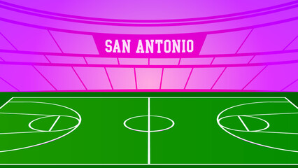 San Antonio Basketball City Name and Ground Field with Colorful Background , Vector Illustration Abstract image