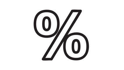 Simple and clean graphic illustration of a percentage sign, perfect for financial and mathematical concepts