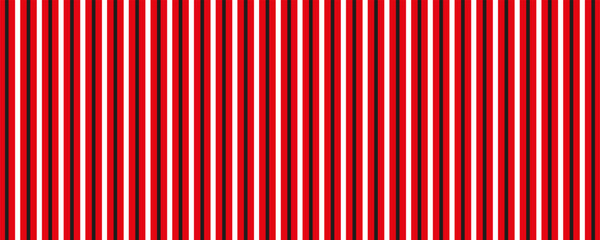 Vector seamless vertical stripes pattern, red and white. Simple background