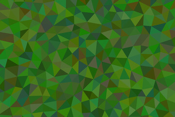 Abstract green polygon background with triangles, creating a mosaic effect and a geometric pattern