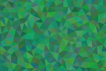Abstract geometric background with green triangles creating a mosaic pattern and a sense of depth and texture