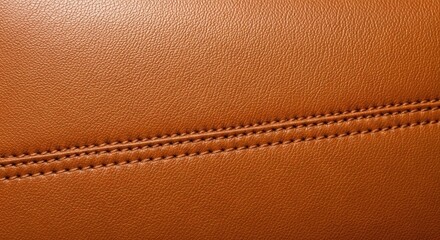 Rich brown leather texture with visible stitching and soft light