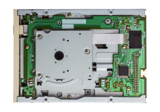 Retro Internal 3.5-inch Floppy Disk Drive FDD for Desktop Computer isolated on a white background