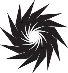 Red Sharp-Edged Swirling Star Abstract Logo