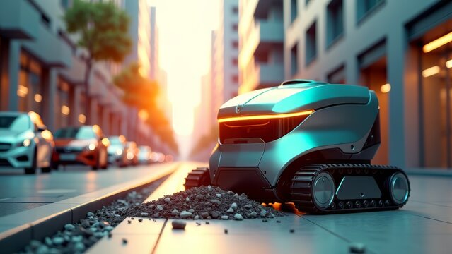 Autonomous tracked robot vehicle on city street