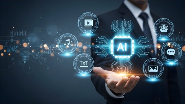 Artificial intelligence data network concept