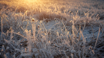Frosted Grasses at Sunrise
