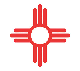 The Zia sun symbol, an iconic emblem of New Mexico.