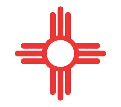 The Zia sun symbol, an iconic emblem of New Mexico.