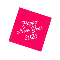 Hot Pink New Year Tag – "Happy New Year 2026" in Elegant Script for a Bold Celebration

