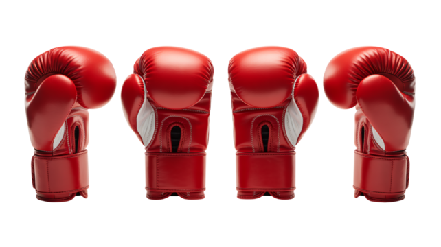 Vibrant red boxing gloves promoting strength, fitness, and determination - Powered by Adobe