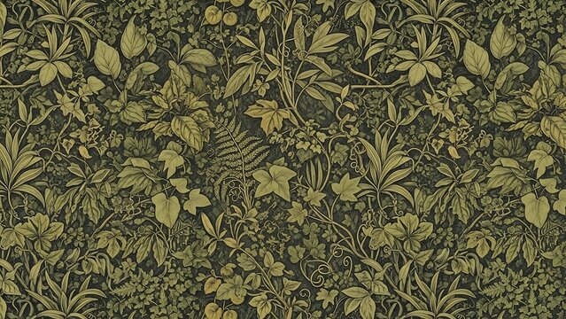 Lush Jungle Tapestry - A Dense and Vibrant Botanical Pattern.