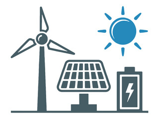 Renewable energy sources like wind, solar, and battery storage are key to a sustainable future.