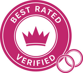 Best rated verified stamp icon with crown. top quality emblem.