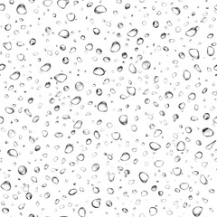 A seamless pattern of water droplets on a white background creating a wet and refreshing texture look