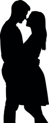 Silhouetted couple embracing, displaying love and deep connection