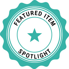 Featured item spotlight label badge, star symbol, best product