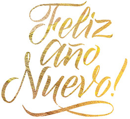 Merry Christmas Spanish Calligraphy. Lettering Design. Greeting Card Design on Transparent Background.