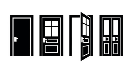 A variety of doors, some closed and some open, representing different architectural styles and choices.