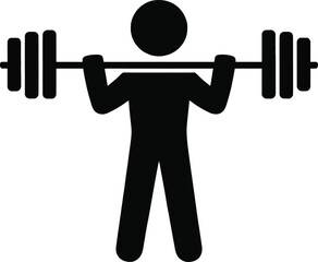 Weightlifter silhouette icon for strength training and fitness