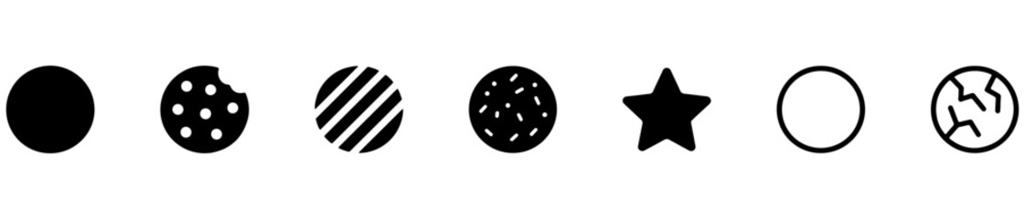 Obraz premium A symbolic icon set with abstract shapes for selection, categorization, or visual themes.