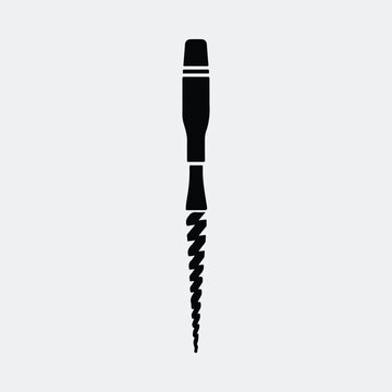 Silhouette endodontic file root canal instrument dental tool vector illustration