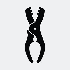 Silhouette pliers tool simple repair equipment instrument isolated vector illustration