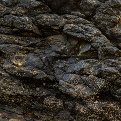 Warm Dark Basalt Rock Surface Detail