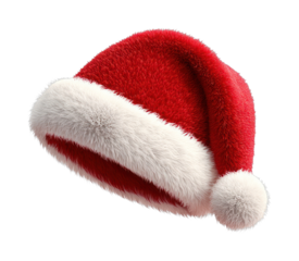 PNG Festive red Santa hat illustration.