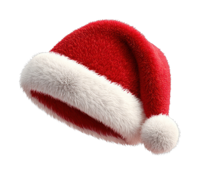 PNG Festive red Santa hat illustration.