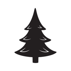 Smooth Stylized Pine Christmas Tree Silhouette – Modern Layered Evergreen Shape for Holiday and Winter Designs