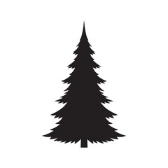Tall Nordic Spruce Christmas Tree Silhouette – Slim Sharp-Branch Evergreen for Winter and Holiday Designs
