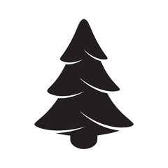 Minimal Rounded Evergreen Christmas Tree Silhouette – Smooth Layered Holiday Pine Shape for Winter Designs