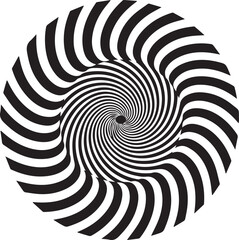 Black and White Spiral Hypnosis Optical Illusion