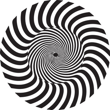 Black and White Spiral Hypnosis Optical Illusion