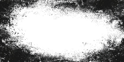 Fototapeta premium Distressed grunge frame background featuring texture .black border scratches splatter effects and ink stroke vector design .