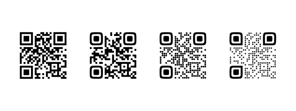 QR code icon. Digital barcode for mobile scanning and quick access vector. Modern matrix pattern for links, payments and authentication systems sign. Clean tech concept pictogram.