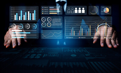 Modern dashboard interface showing performance metrics, data charts, and trend analysis for product...