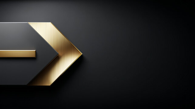 Sleek gold arrow detail on dark luxury background creating bold modern direction
