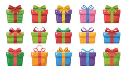 Vibrant colorful presents with bows for holiday joy and celebrations