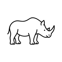 Rhinoceros standing vector line icon on a white background
Vector line icon on a white background