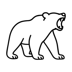 bear roaring vector line icon on a white background
Vector line icon on a white background