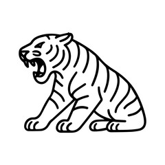 Tiger roars vector line icon on a white background
Vector line icon on a white background