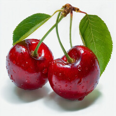 Fresh Cherries isolated on white