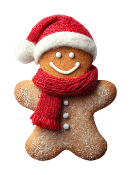 PNG Festive gingerbread cookie smiling