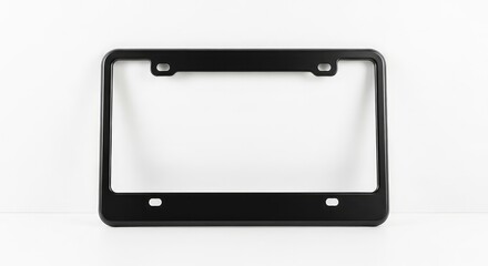 Black motorcycle license plate frame with mounting holes