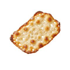 Golden Baked Cracker with Toasted Edges on a Soft Orange Background