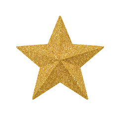 Obraz premium Gold Star Decoration Sparkles Under Bright Light for Celebration and Achievement