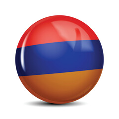 Armenia National Flag Sphere Icon 3D Vector Illustration	